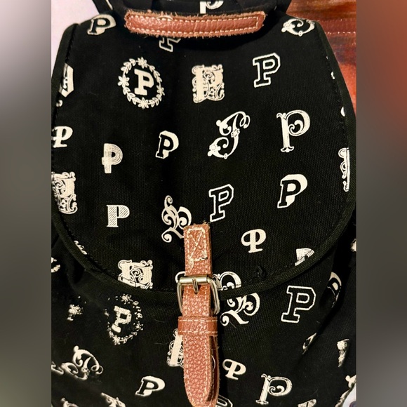 PINK Victoria's Secret Black Backpack with Tan Details - Picture 3 of 9